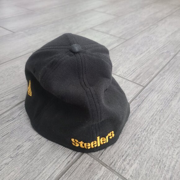 Pittsburgh Steelers New Era NFL Flex Fit Hat Black/Yellow Size M/L - Picture 4 of 8